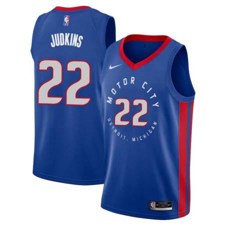 2020-21City Jeff Judkins Pistons #22 Twill Basketball Jersey FREE SHIPPING