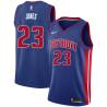 Blue Charles Jones Pistons #23 Twill Basketball Jersey FREE SHIPPING