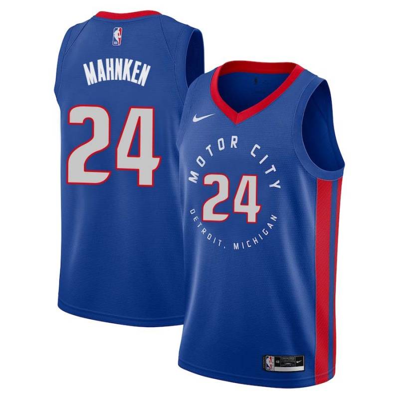 2020-21City John Mahnken Pistons #24 Twill Basketball Jersey FREE SHIPPING