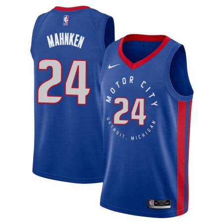 2020-21City John Mahnken Pistons #24 Twill Basketball Jersey FREE SHIPPING