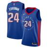 2020-21City Larry Staverman Pistons #24 Twill Basketball Jersey FREE SHIPPING