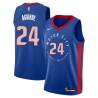 2020-21City Mark Aguirre Pistons #24 Twill Basketball Jersey FREE SHIPPING