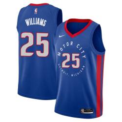 2020-21City Ward Williams Pistons #25 Twill Basketball Jersey FREE SHIPPING