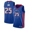 2020-21City John Long Pistons #25 Twill Basketball Jersey FREE SHIPPING