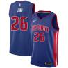 Blue Paul Long Pistons #26 Twill Basketball Jersey FREE SHIPPING