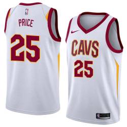 White Mark Price Twill Basketball Jersey -Cavaliers #25 Price Twill Jerseys, FREE SHIPPING