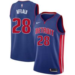 Blue Arron Afflalo Pistons #28 Twill Basketball Jersey FREE SHIPPING