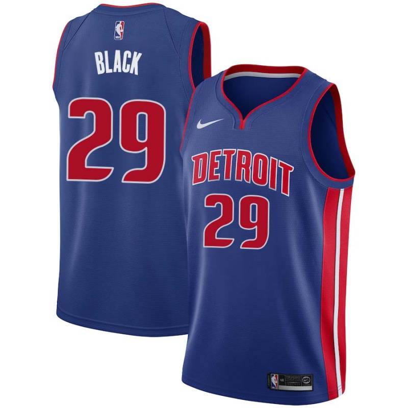 Blue Charlie Black Pistons #29 Twill Basketball Jersey FREE SHIPPING