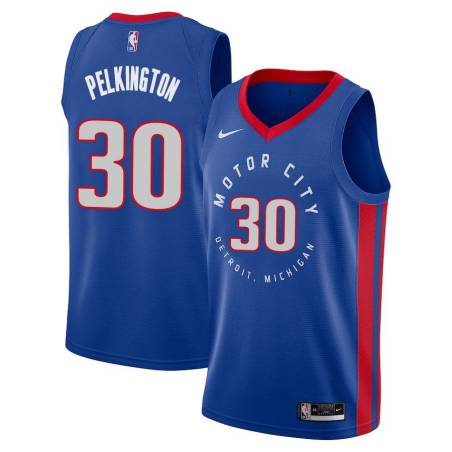 2020-21City Jake Pelkington Pistons #30 Twill Basketball Jersey FREE SHIPPING