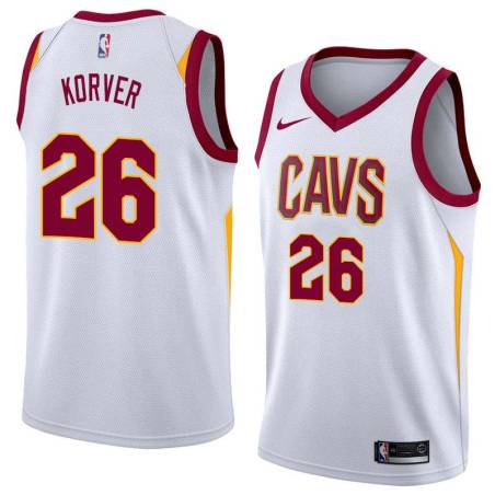 White Kyle Korver Twill Basketball Jersey -Cavaliers #26 Korver Twill Jerseys, FREE SHIPPING