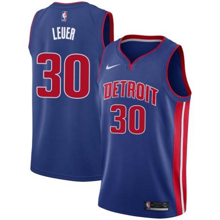 Blue Jon Leuer Pistons #30 Twill Basketball Jersey FREE SHIPPING