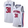 White Curly Armstrong Pistons #31 Twill Basketball Jersey FREE SHIPPING