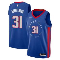 2020-21City Curly Armstrong Pistons #31 Twill Basketball Jersey FREE SHIPPING