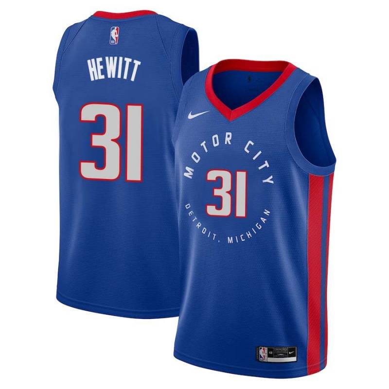 2020-21City Bill Hewitt Pistons #31 Twill Basketball Jersey FREE SHIPPING