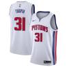 White Justus Thigpen Pistons #31 Twill Basketball Jersey FREE SHIPPING