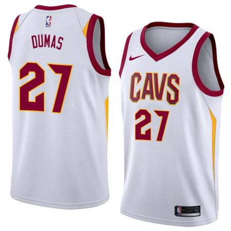 White Tony Dumas Twill Basketball Jersey -Cavaliers #27 Dumas Twill Jerseys, FREE SHIPPING