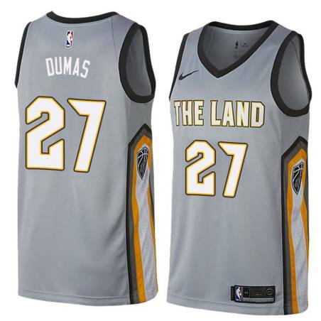 Gray Tony Dumas Twill Basketball Jersey -Cavaliers #27 Dumas Twill Jerseys, FREE SHIPPING