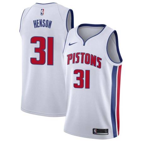 White John Henson Pistons #31 Twill Basketball Jersey FREE SHIPPING