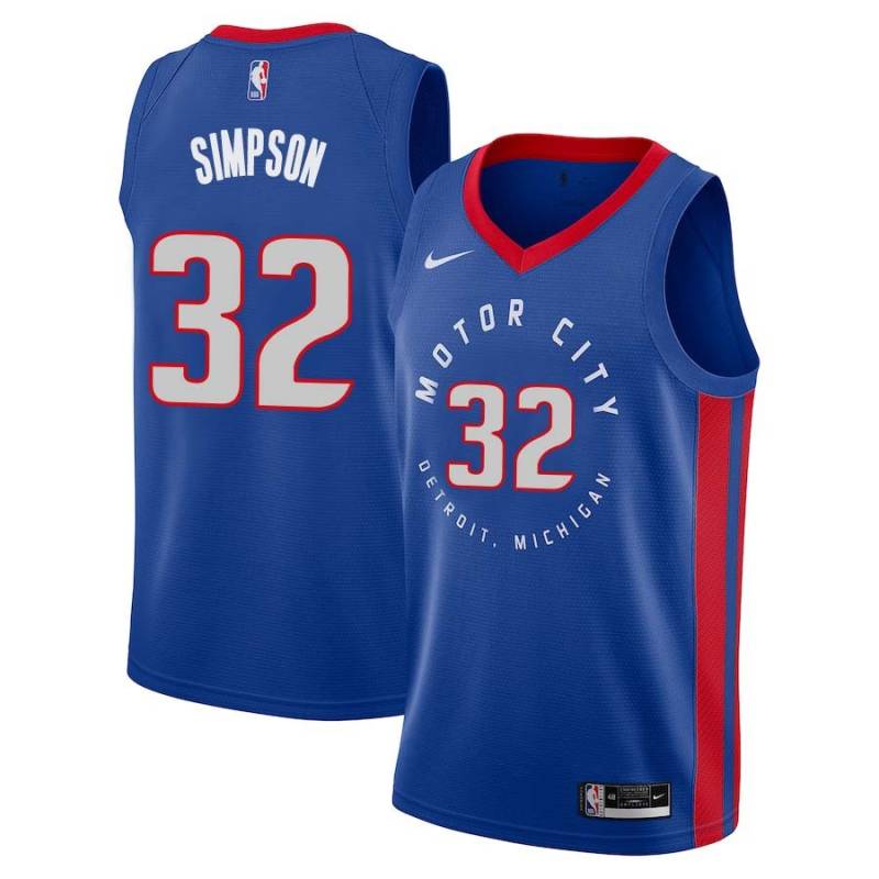 2020-21City Ralph Simpson Pistons #32 Twill Basketball Jersey FREE SHIPPING