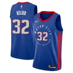 2020-21City Greg Kelser Pistons #32 Twill Basketball Jersey FREE SHIPPING