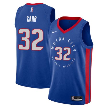 2020-21City Kenny Carr Pistons #32 Twill Basketball Jersey FREE SHIPPING