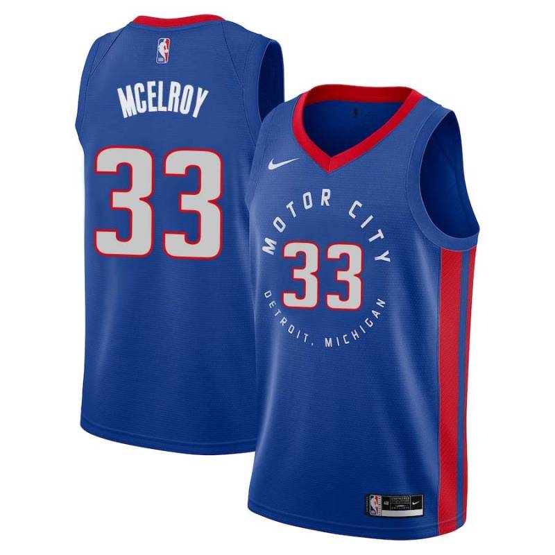 2020-21City Jim McElroy Pistons #33 Twill Basketball Jersey FREE SHIPPING