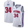 White Jim Zoet Pistons #34 Twill Basketball Jersey FREE SHIPPING