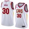 White Larry Mikan Twill Basketball Jersey -Cavaliers #30 Mikan Twill Jerseys, FREE SHIPPING