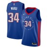 2020-21City James Wilkes Pistons #34 Twill Basketball Jersey FREE SHIPPING