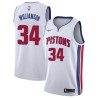 White Corliss Williamson Pistons #34 Twill Basketball Jersey FREE SHIPPING