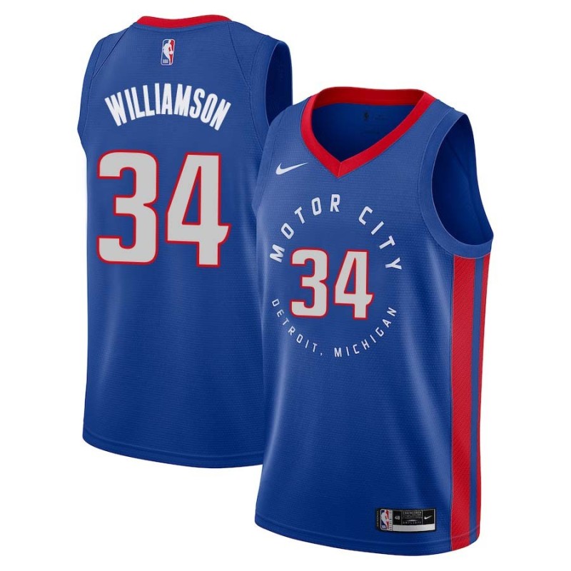 2020-21City Corliss Williamson Pistons #34 Twill Basketball Jersey FREE SHIPPING