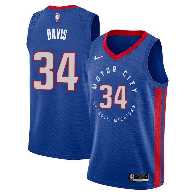 2020-21City Dale Davis Pistons #34 Twill Basketball Jersey FREE SHIPPING