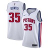 White John Schweitz Pistons #35 Twill Basketball Jersey FREE SHIPPING