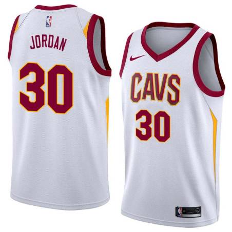 White Eddie Jordan Twill Basketball Jersey -Cavaliers #30 Jordan Twill Jerseys, FREE SHIPPING