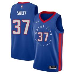 2020-21City Jack Smiley Pistons #37 Twill Basketball Jersey FREE SHIPPING