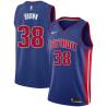 Blue Kwame Brown Pistons #38 Twill Basketball Jersey FREE SHIPPING