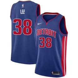 Blue Saben Lee Pistons #38 Twill Basketball Jersey FREE SHIPPING