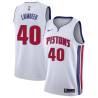 White Bill Laimbeer Pistons #40 Twill Basketball Jersey FREE SHIPPING