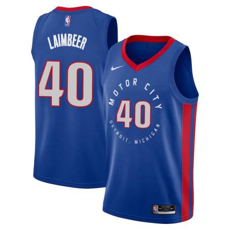 2020-21City Bill Laimbeer Pistons #40 Twill Basketball Jersey FREE SHIPPING