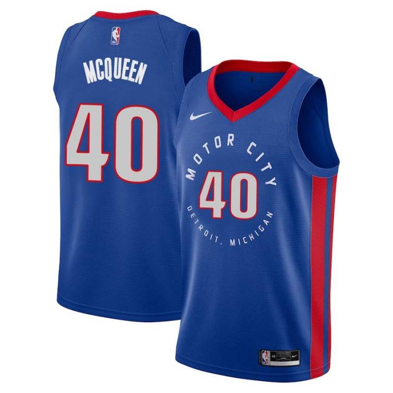 2020-21City Cozell McQueen Pistons #40 Twill Basketball Jersey FREE SHIPPING