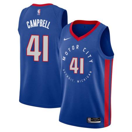 2020-21City Elden Campbell Pistons #41 Twill Basketball Jersey FREE SHIPPING