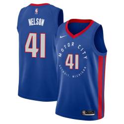 2020-21City Jameer Nelson Pistons #41 Twill Basketball Jersey FREE SHIPPING