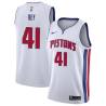 White Saddiq Bey Pistons #41 Twill Basketball Jersey FREE SHIPPING