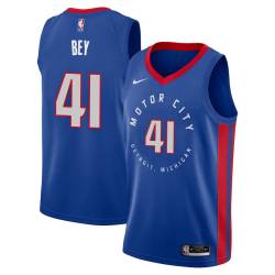 2020-21City Saddiq Bey Pistons #41 Twill Basketball Jersey FREE SHIPPING