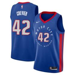 2020-21City Ron Crevier Pistons #42 Twill Basketball Jersey FREE SHIPPING