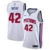 White Theo Ratliff Pistons #42 Twill Basketball Jersey FREE SHIPPING