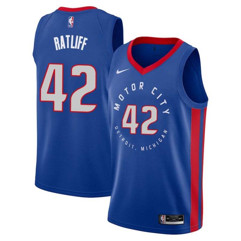 2020-21City Theo Ratliff Pistons #42 Twill Basketball Jersey FREE SHIPPING