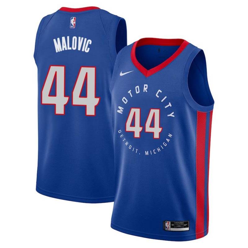 2020-21City Steve Malovic Pistons #44 Twill Basketball Jersey FREE SHIPPING