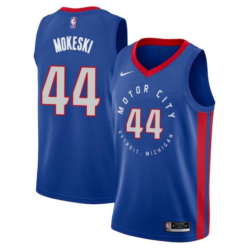 2020-21City Paul Mokeski Pistons #44 Twill Basketball Jersey FREE SHIPPING