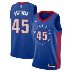 2020-21City Dan O'Sullivan Pistons #45 Twill Basketball Jersey FREE SHIPPING